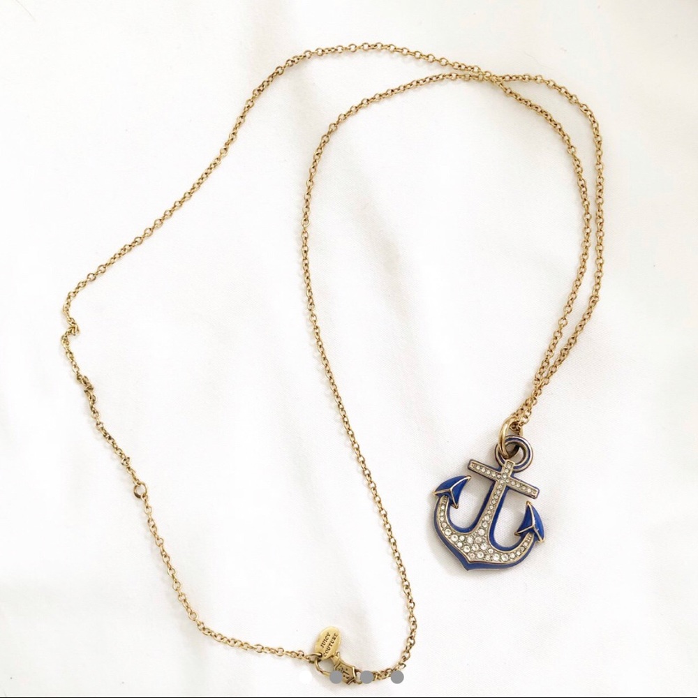 Juicy Couture navy and gold anchor necklace